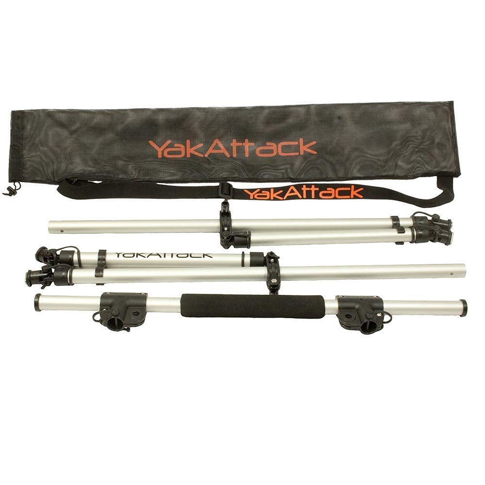 YakAttack CommandStand Universal Kayak Stand Assist Bar | Adjustable Width | Includes Paddle Holders & Accessory Mounts | Track or Flat Mount | Folding Frame | Made in USA