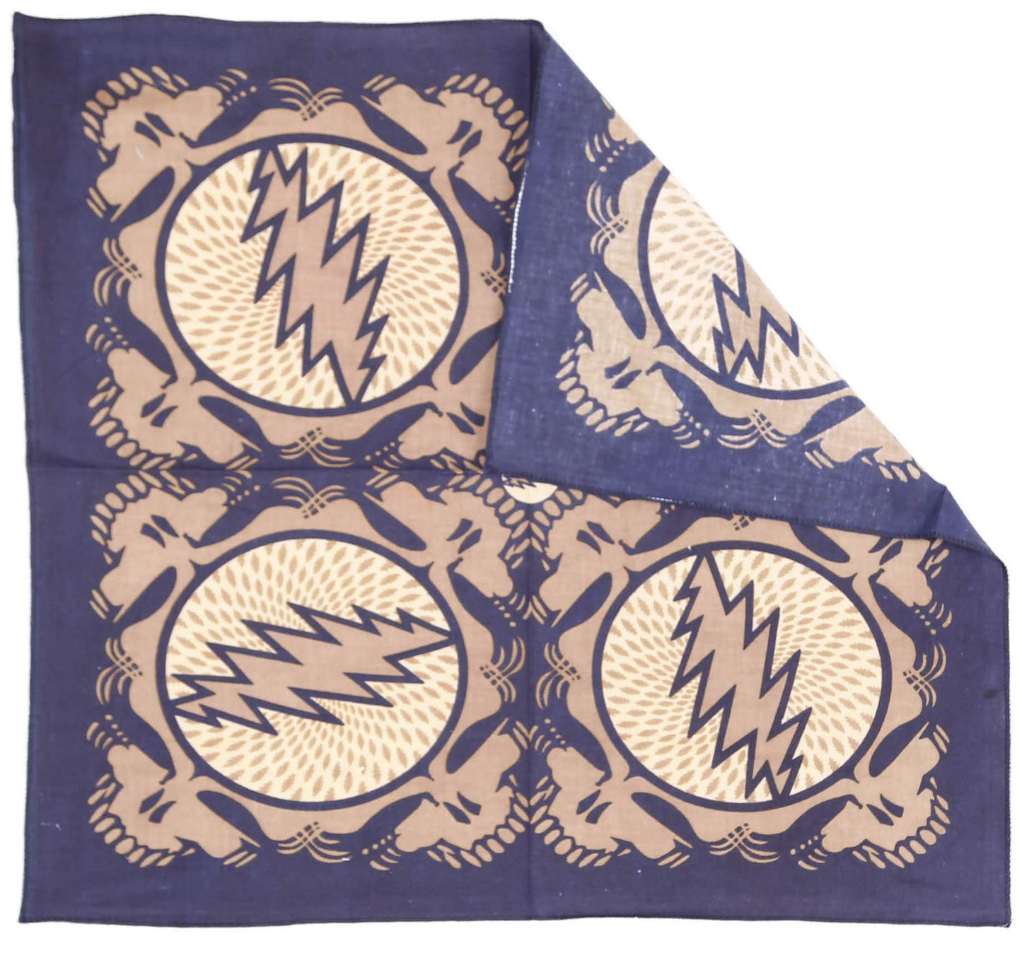 Sunshine Joy Grateful Dead Spin Yr Face SYF Bandana 22x22 Inches (Blue)