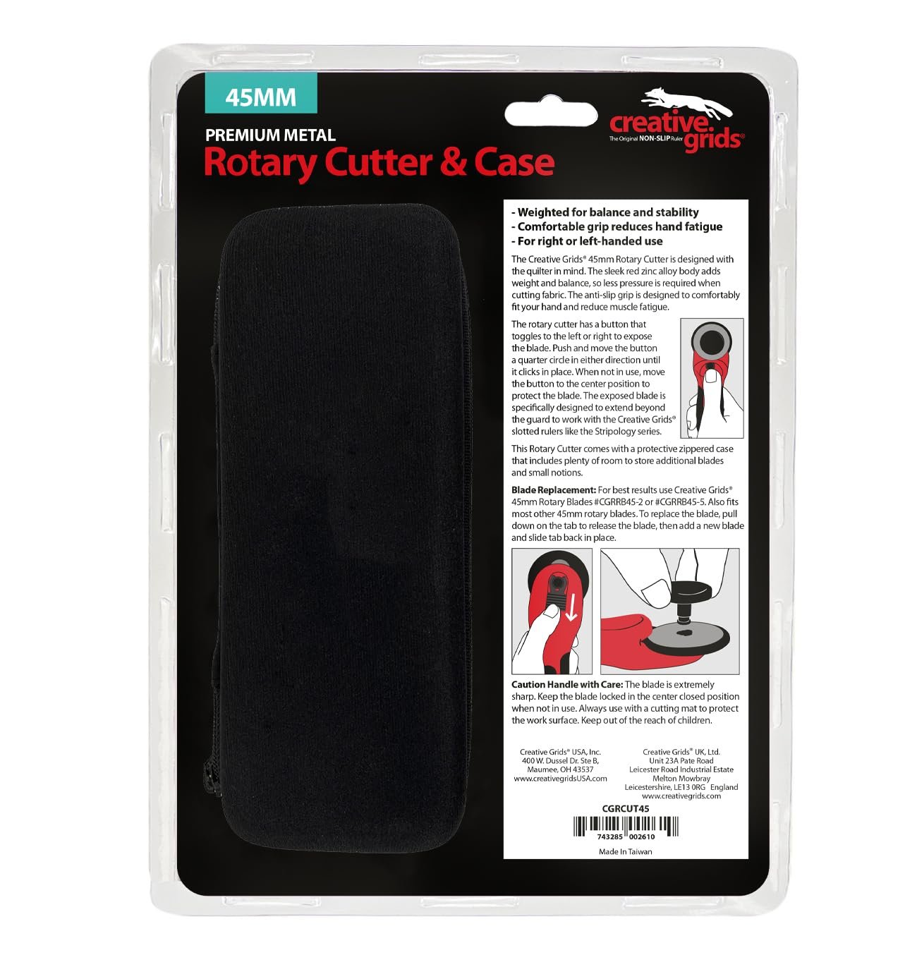 Creative Grids 45mm Rotary Cutter with Case