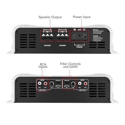 Taramps DS 2000x4 2 Ohms 2000 Watts RMS 4-Channel 500x4 Watts RMS, Class D Full Range, Crossover High / Low Pass Fixed Bridgedable Car Audio Amplifier