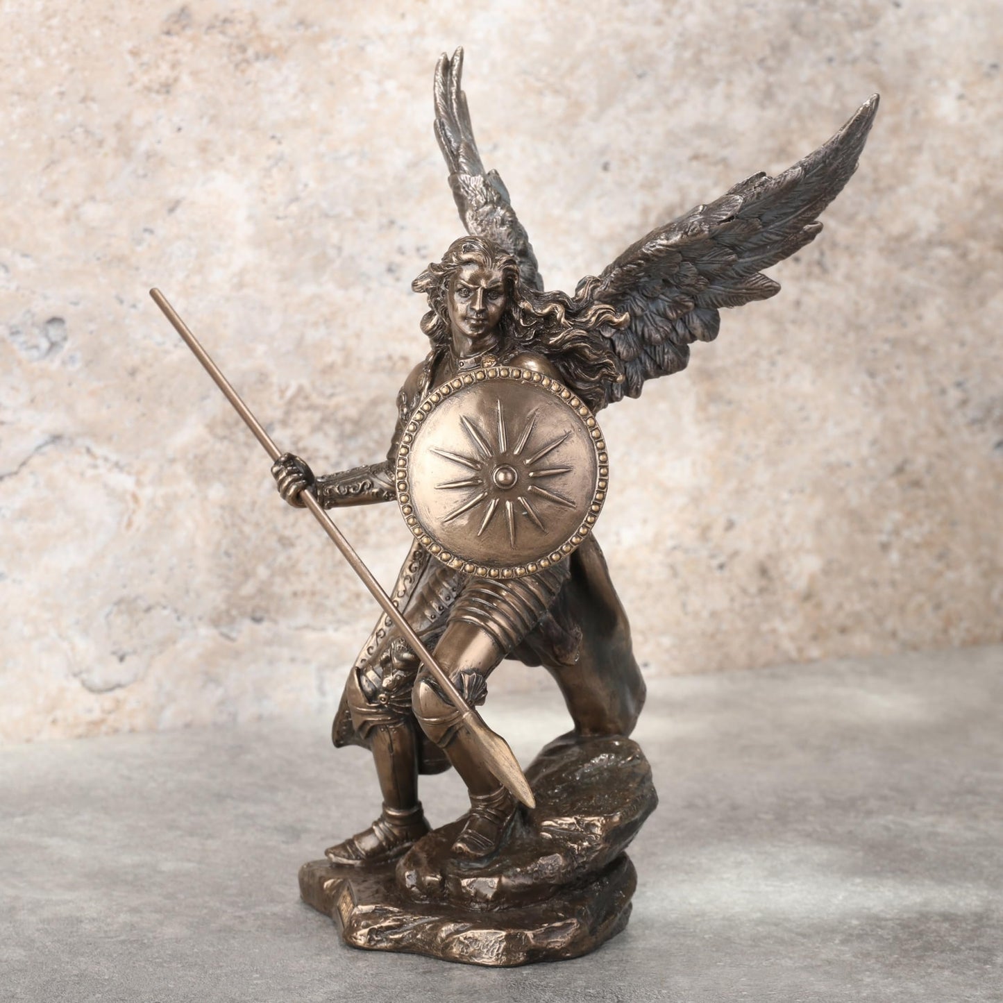 Unicorn Studio 9 1/2 Inch Archangel Raphael Cold Cast Resin Antique Bronze Finish Statue