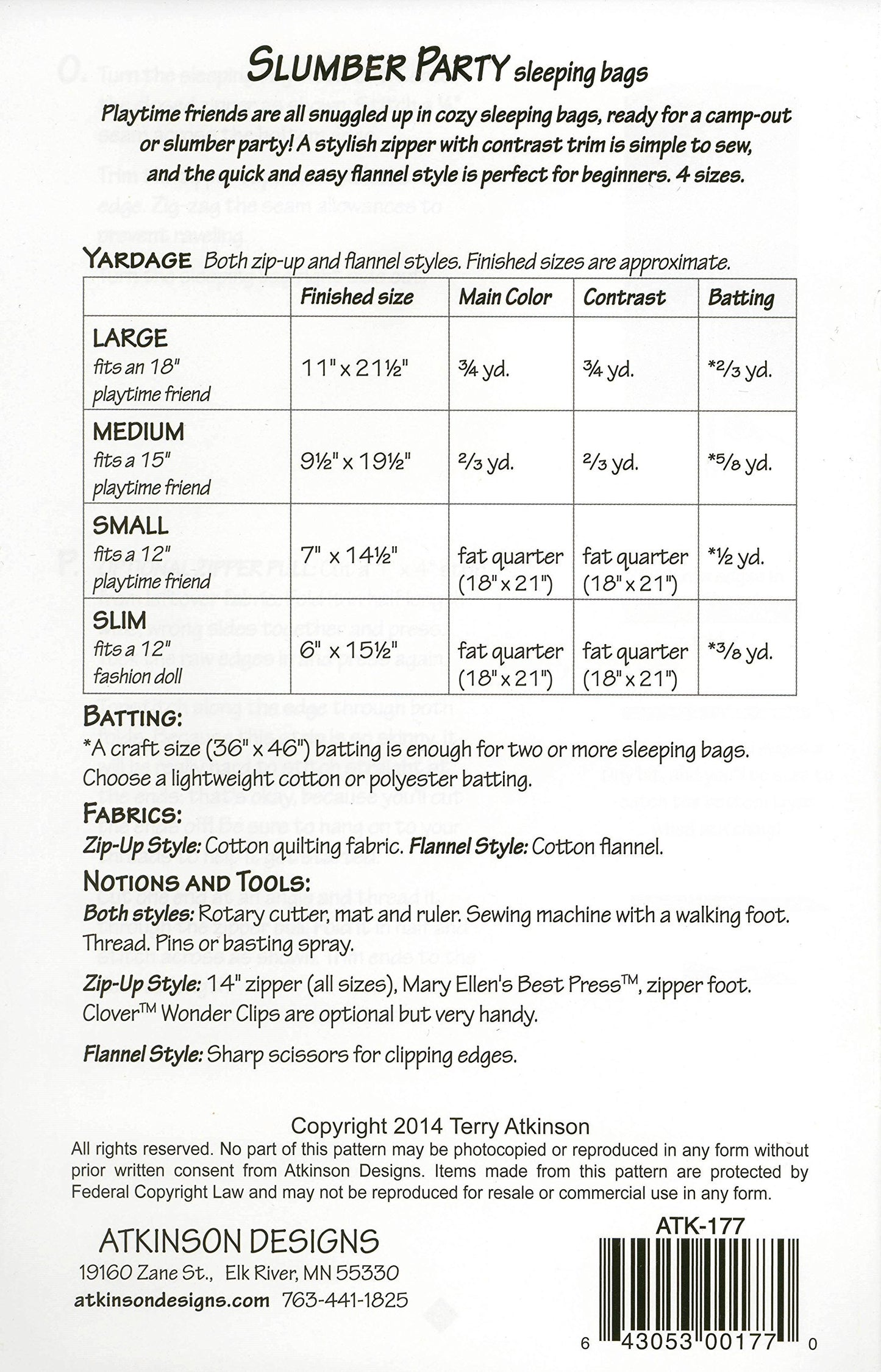 Slumber Party Sleeping Bags Pattern