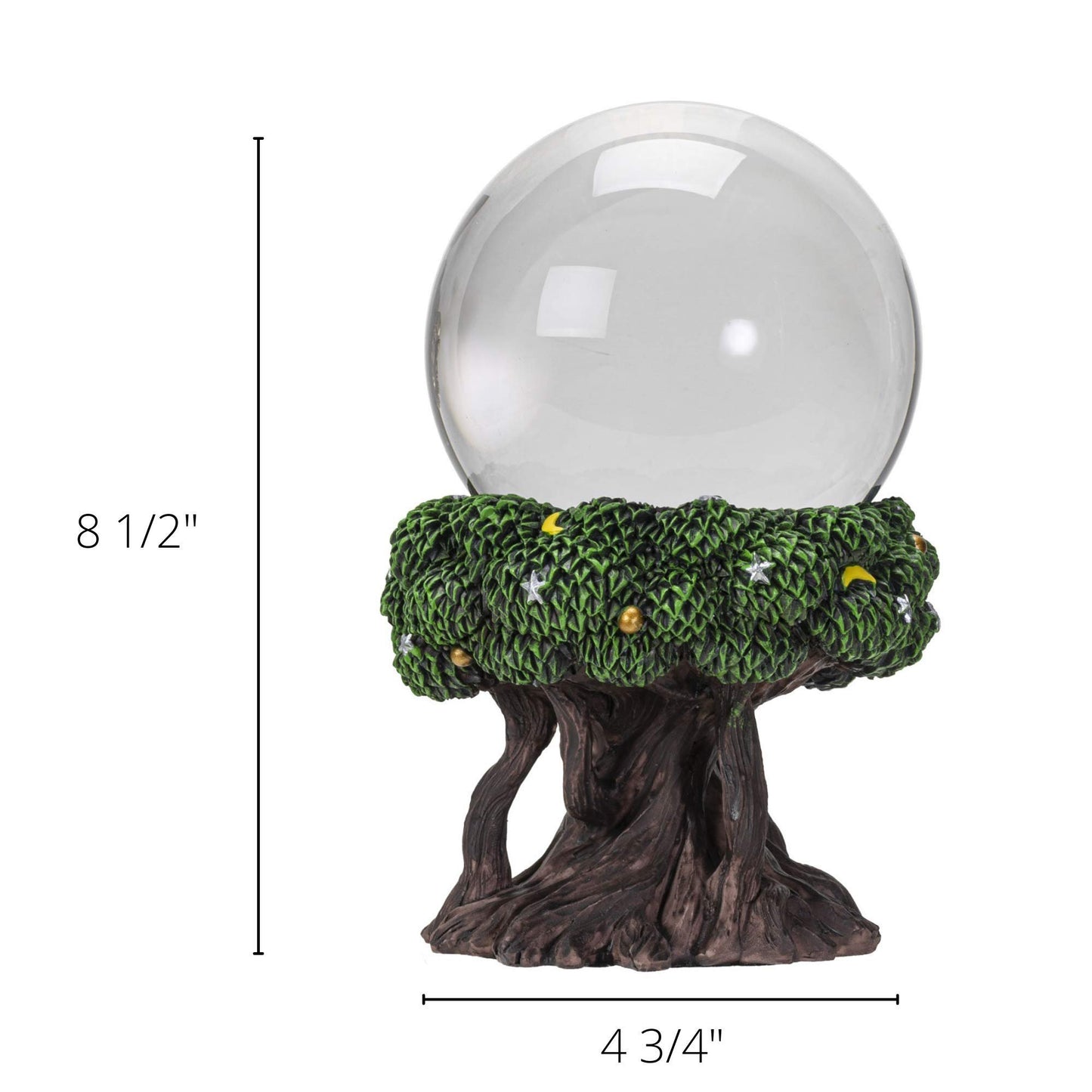 Pacific Trading Tree of Life Gazing Ball Outdoor Garden Decorations, Hand Painted Durable Mirror Globe Home Decor, 8.5 Inches