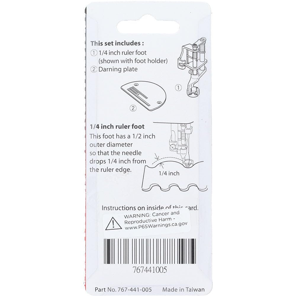 Janome 1/4" Ruler Foot for High Speed Straight Stitch Models (1600P-QC and HD9)