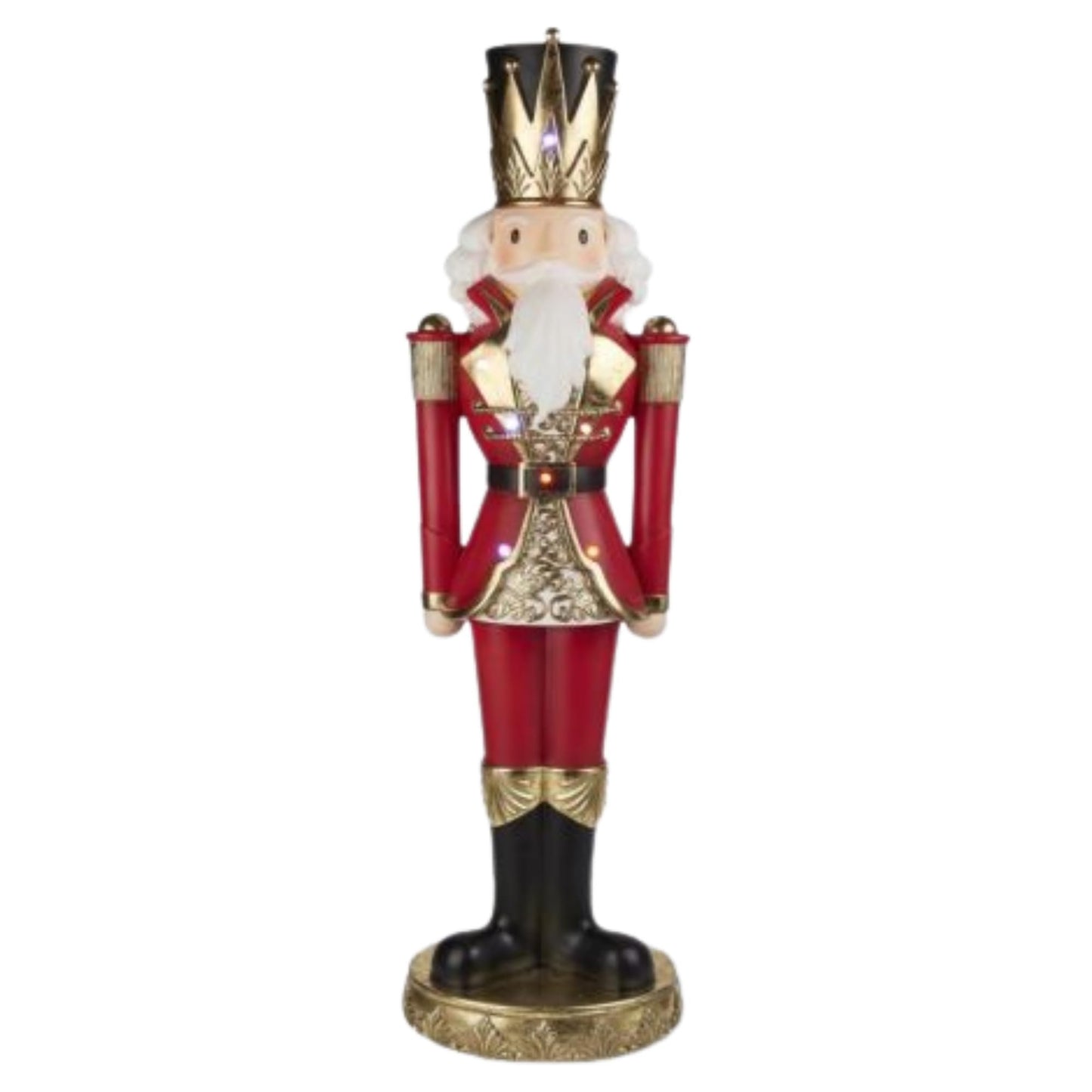 December Diamonds 48-Inch Red and Gold Nutcracker Figurine – Grand Hand-Painted Christmas Display Decoration