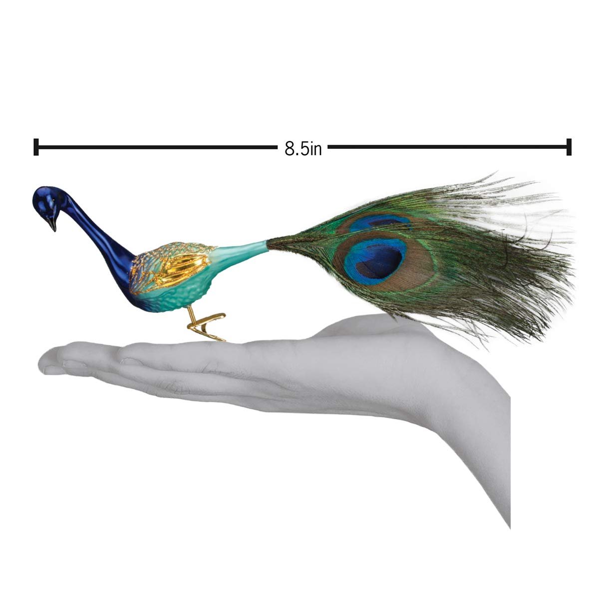 Old World Christmas Ornaments: Magnificent Peacock Glass Blown Ornaments for Christmas Tree