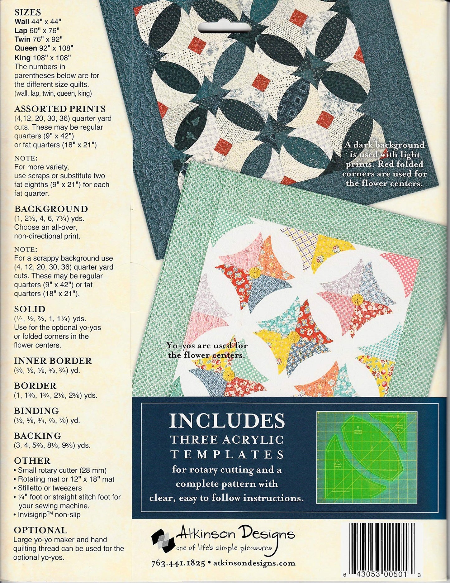 Winners Bouquet Quilt Pattern with templates by Terry Atkinson