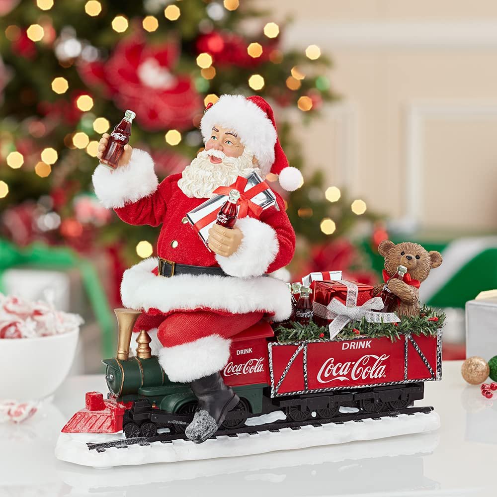 Kurt S. Adler Kurt Adler 13-Inch Battery-Operated Coca-Cola Santa Train with LED Garland