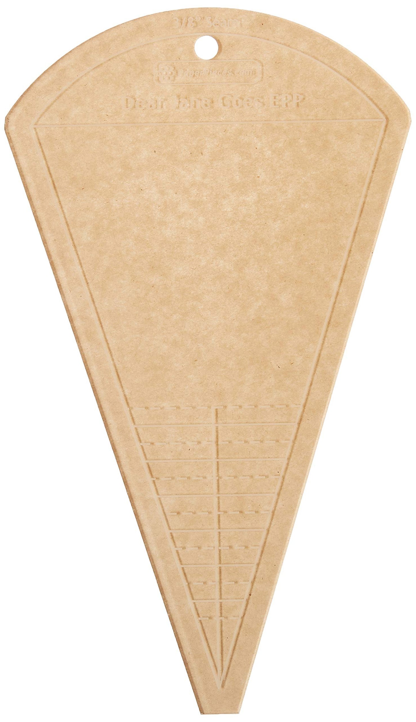 Paper Pieces Acrylic Fabric Cutting Template for Scalloped Triangle Dear Jane