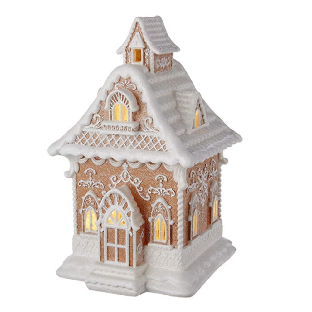 RAZ Imports 2022 Holiday in Provence 13 White Icing Lighted Gingerbread House 4210249 0
