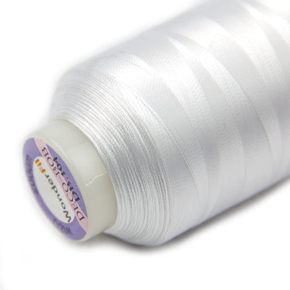 Wonderfil DecoBob Cottonized Polyester Thread, 80 Weight, 2187 Yards (DBL104 White)