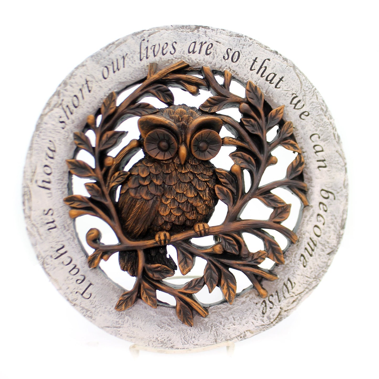 Roman Giftware Inc., Garden Collection, 12" D OWL Bronze Stepping Stone,Religious, Inspirational, Durable (12x1x12)