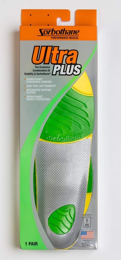 Sorbothane Ultra Plus Arch Insole (E: Women's 12, Men's 9.5-10.5 (Metric 42-44))