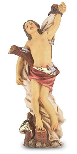 WJH 4" St. Sebastian Hand Painted Solid Resin Statue