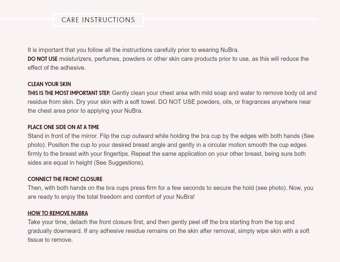 NuBra Airy Seamless Breathable Adhesive Bra