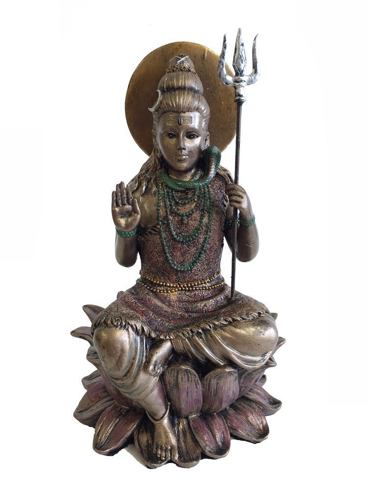 Pacific Giftware Hindu God Shiva Statue, Blue, 8" Tall x 5" Wide, Metal, Classic Style, Indoor Use