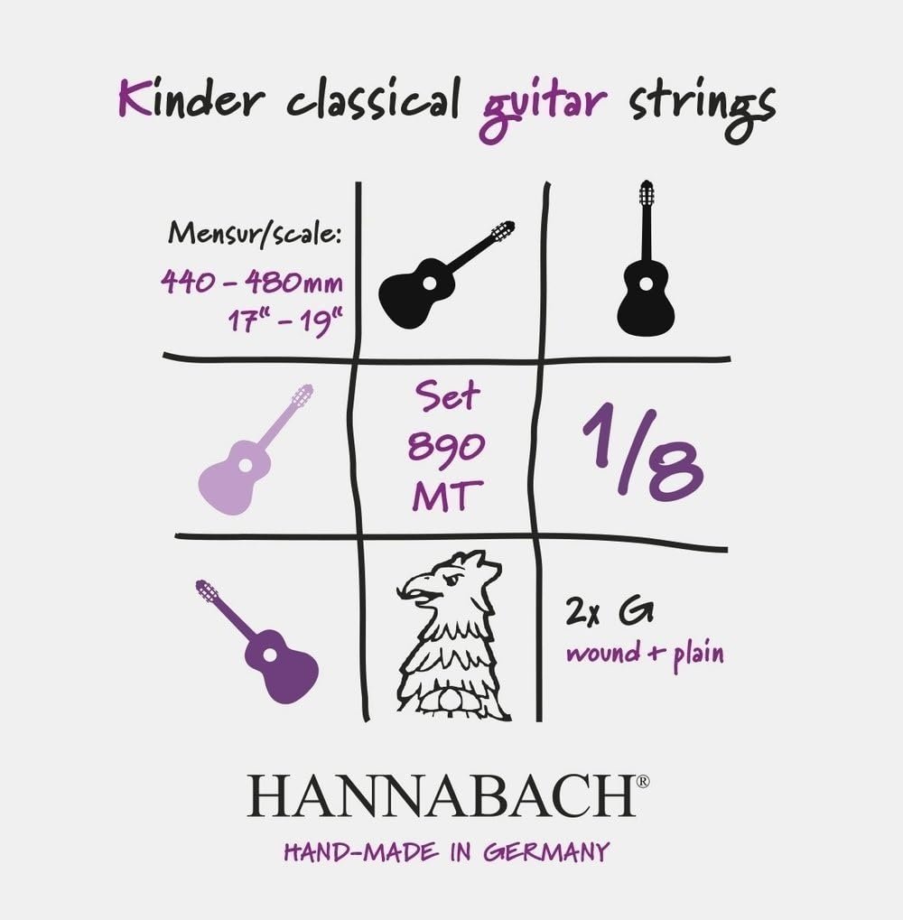 Hannabach 653059 Series 890 Duel 44-48cm Strings for 1/8 Children Classic Guitar