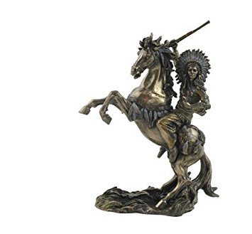 Unicorn Studios WU75819A4 Sioux Chief Raising Rifle on a Rearing Horse