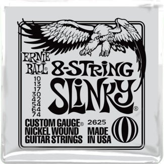 Ernie Ball P02625 8-String Slinky Electric Electric Guitar Strings, 10-74 (2 Pack)