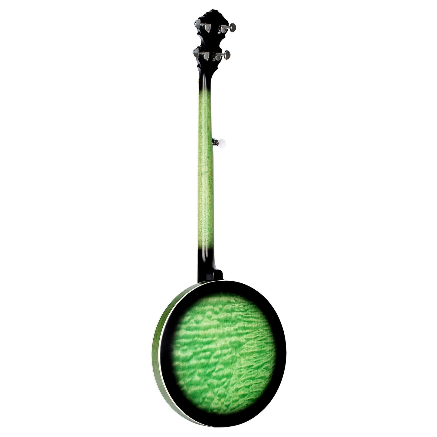 Ortega Guitars Facon Falcon Series 5-String Quilted Maple Resonator Acoustic-Electric Banjo w/Bag, Right, Transparent Green, one Size (OBJE400TGR)