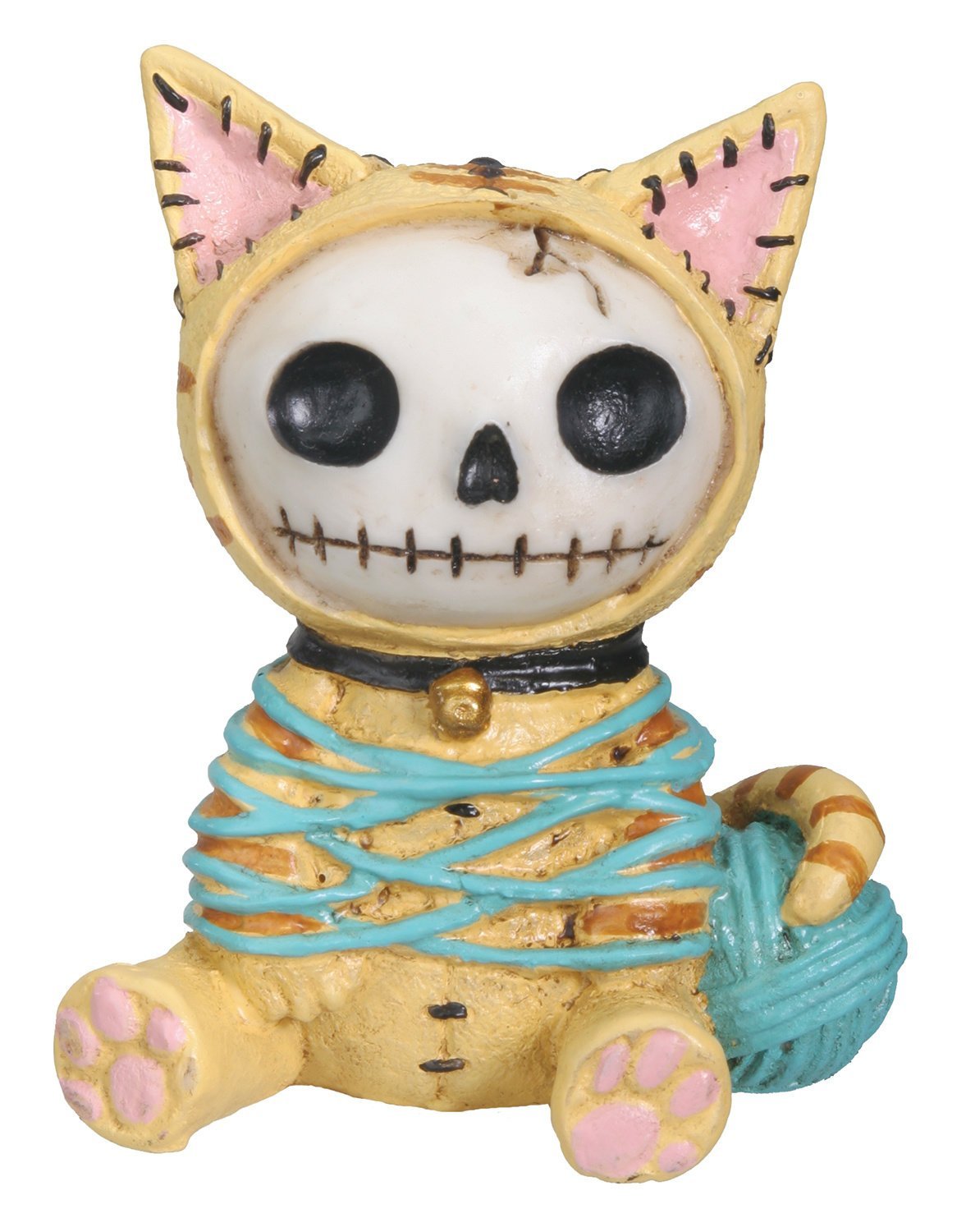 SUMMIT COLLECTION Furrybones Calico Mao Mao Signature Skeleton in Kitty Cat Costume Wrapped in Yarn