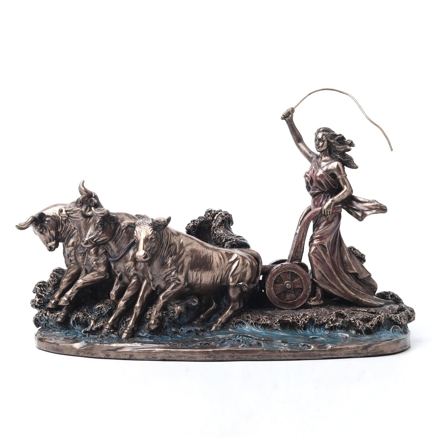 Veronese Design 7 1/2 Inch Gefjon Norse Goddess of Polowing Cold Cast Resin Bronze Finish Sculpture