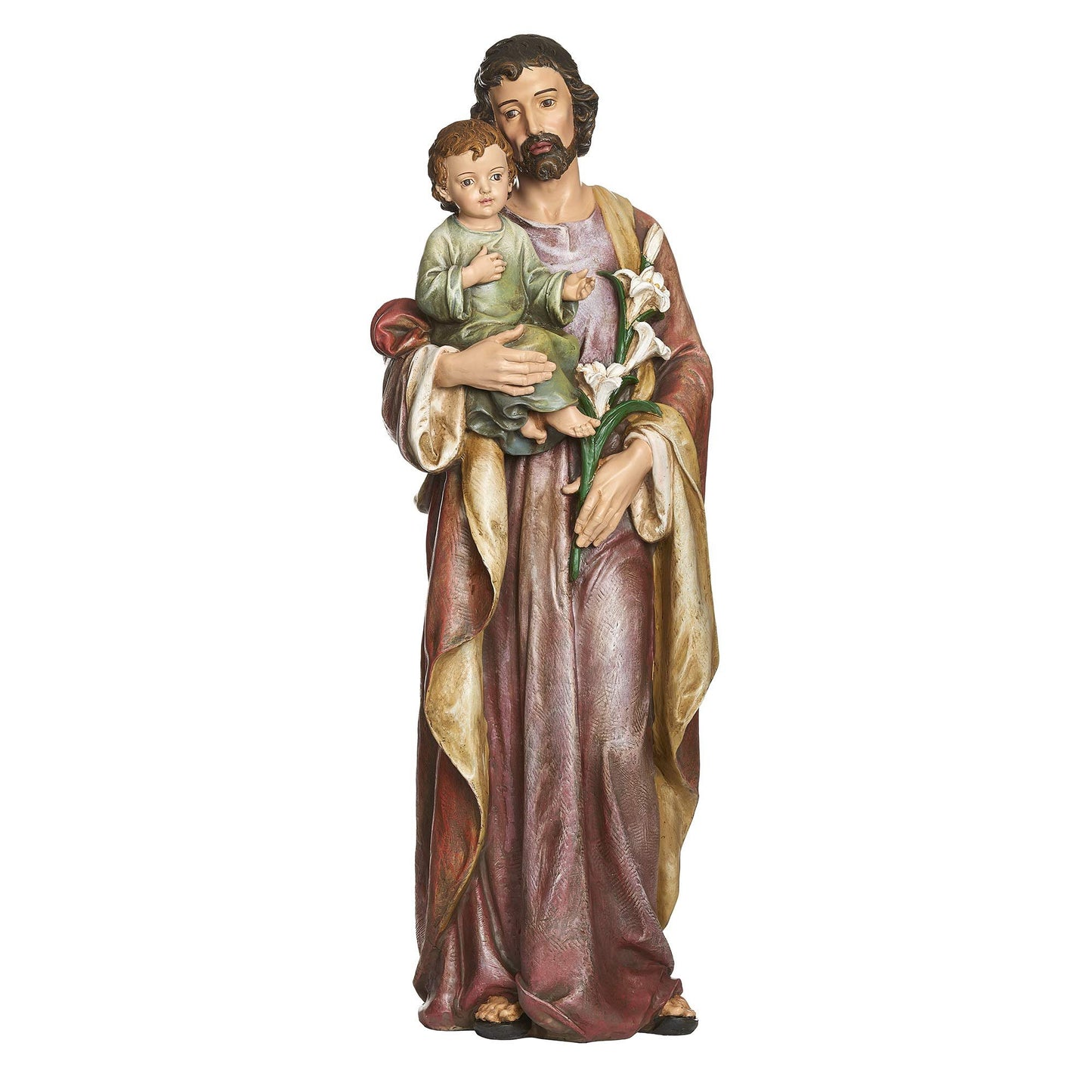 Joseph's Studio by Roman - St. Joseph and Child Jesus Figure, Renaissance Collection, 36.75" H, Resin and Stone, Religious Gift, Decoration, Collection, Durable, Long Lasting