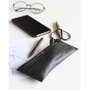 Rhodia 9389C - scRipt Refillable Ballpoint Pen Hexagonal Brushed Aluminium Body - Black - 0.7 mm High Precision Retractable Ball Point, Black Ink - scRipt Collection