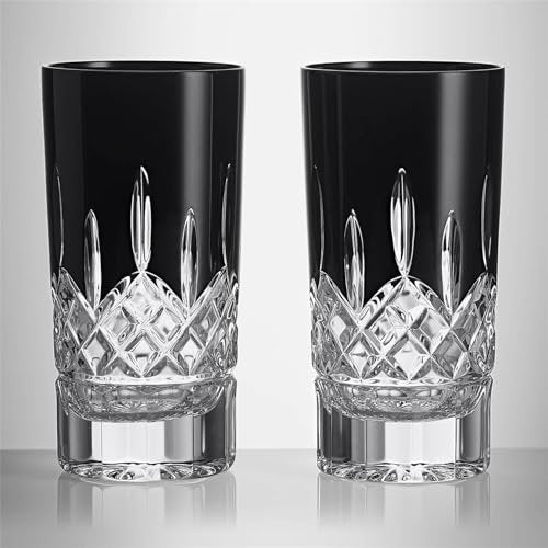 Waterford Lismore Black Crystal Hiball, set of 2