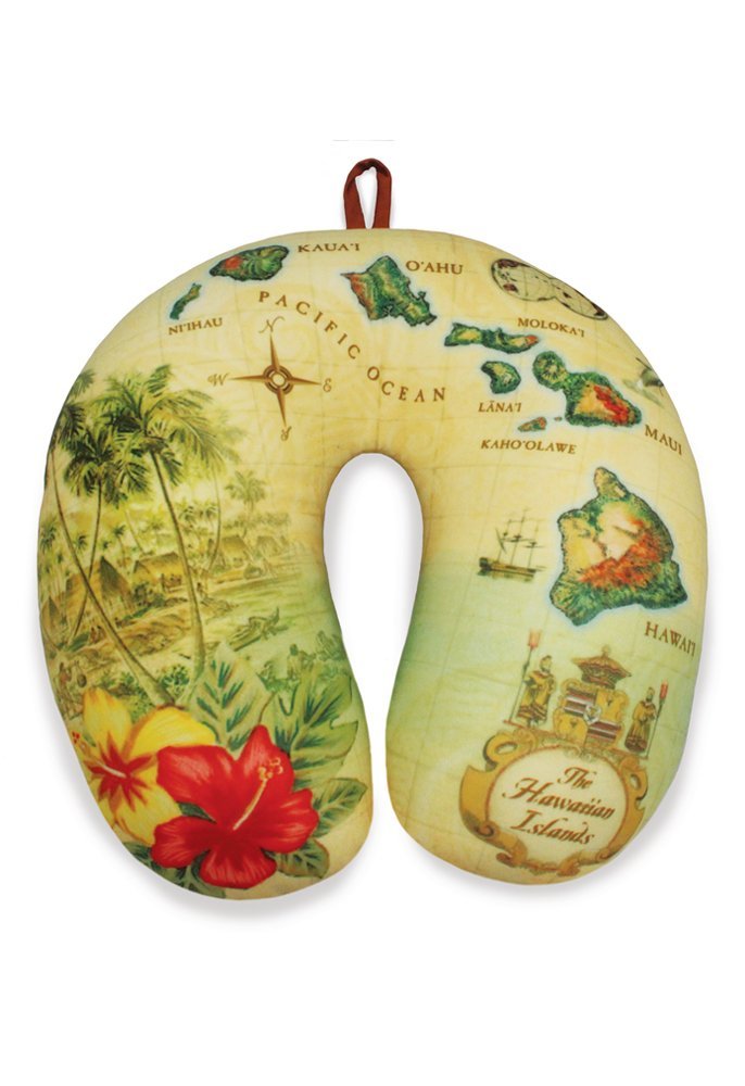 Travel Neck Pillow: Islands of Hawai'i - Tan