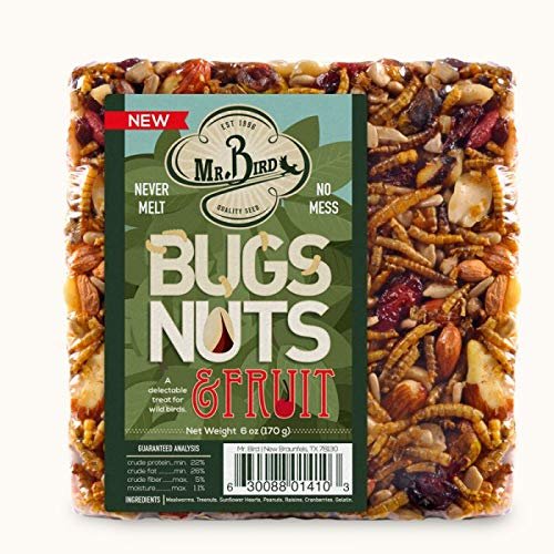 Mr. Bird Bugs, Nuts, Fruit Small Wild Bird Seed Cake 6 oz. pack of 4