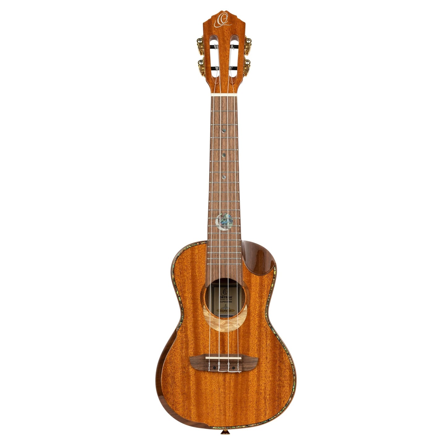 Ortega Guitars, 4-String Custom Built Eclipse Series All Solid Concert Ukulele w/Bag, Right CC4
