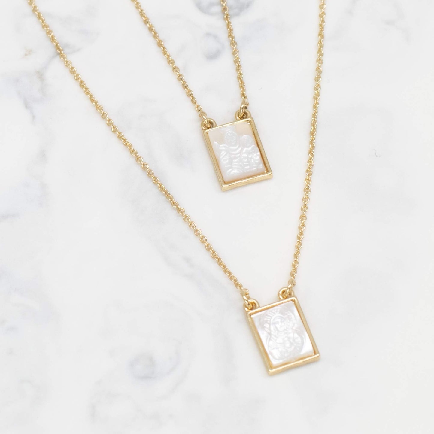Roman Infinity Scapular Layered Gold Tone 26 inch Zinc Metal Multi Tiered Necklace