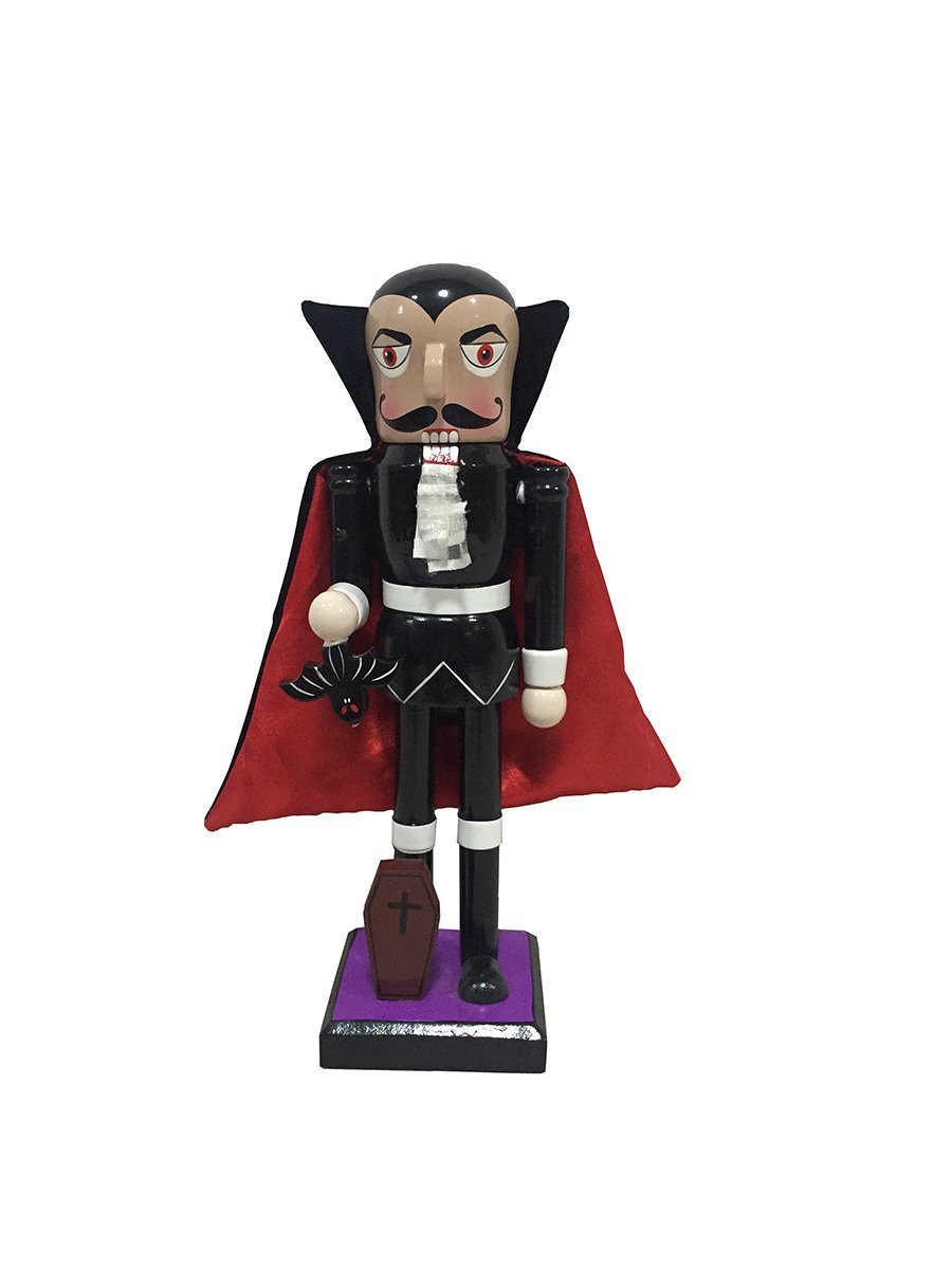 Santa's Workshop 10” Dracula Nutcracker, Black/Red