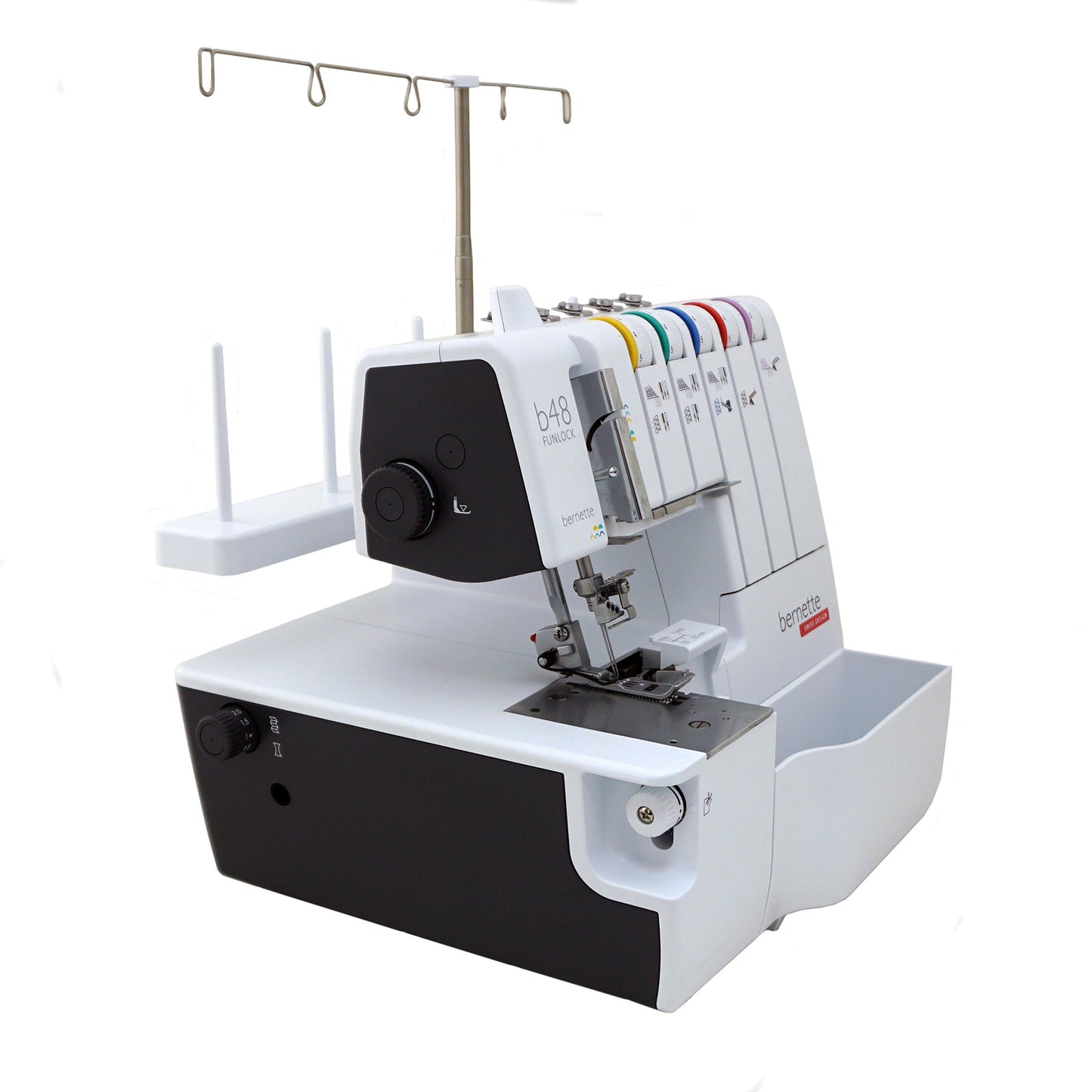 Bernette B48 Funlock Serger Coverstitch Overlock Machine | Heavy Duty Sewing Quilting Performance for Beginners and Professionals | 23 Stitches LED Light 1300 SPM Easy Threading Knife Control