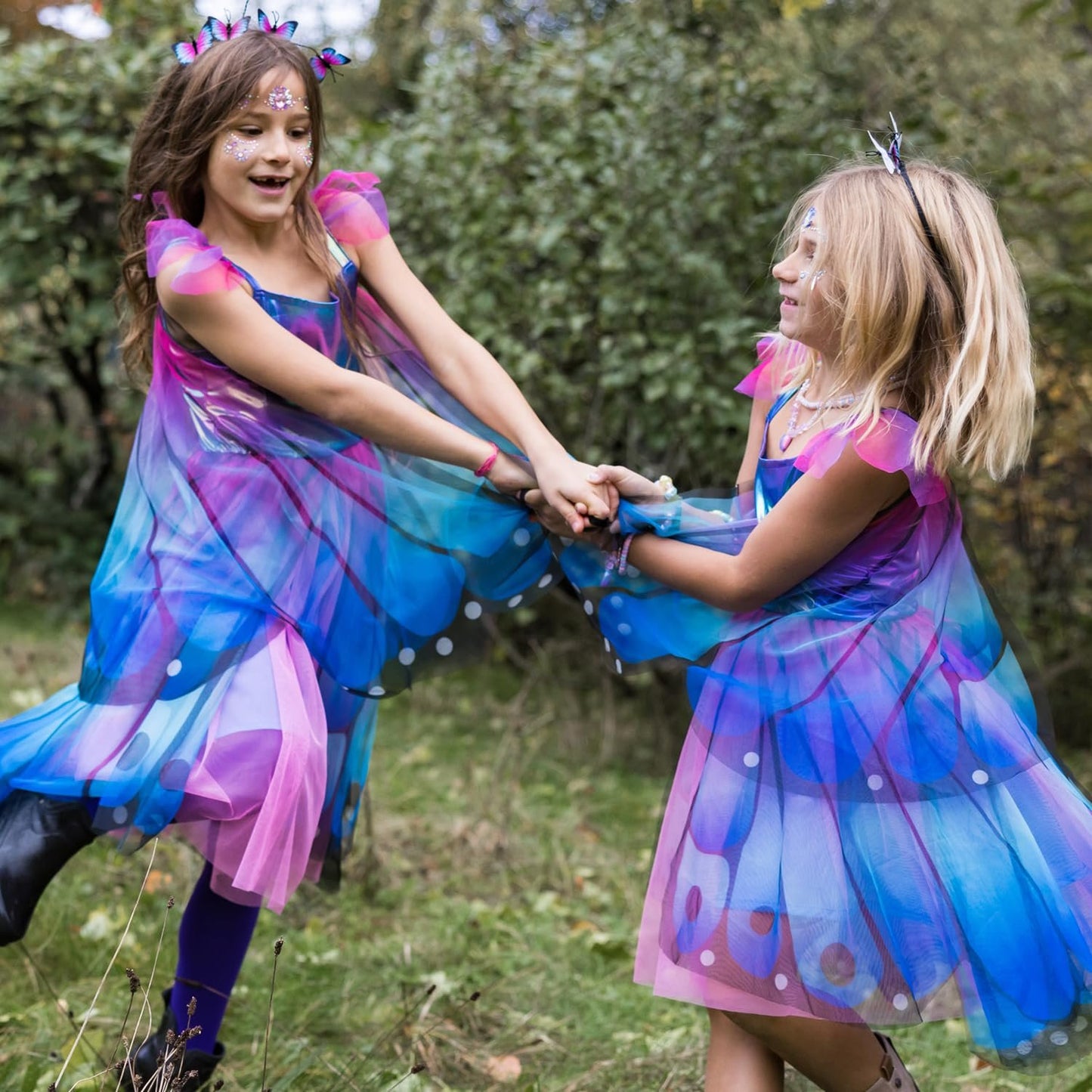 Creative Education Butterfly Twirl Dress & Wings Blue/Purple - Size 3-4 Imaginative Play for Ages 3 to 4