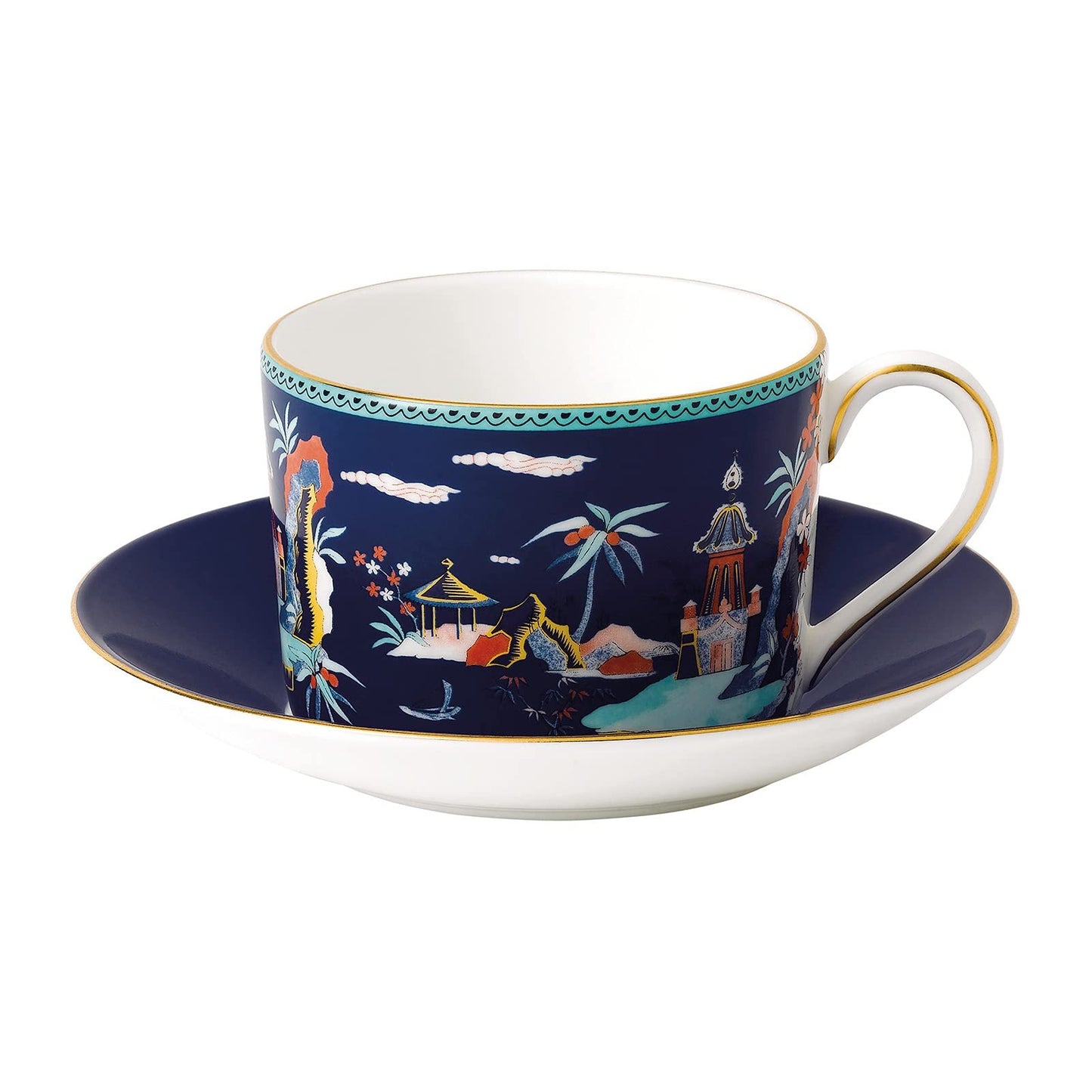 Wedgwood Apple Blossom Wonderlust Teacup & Saucer Set, Multicolor