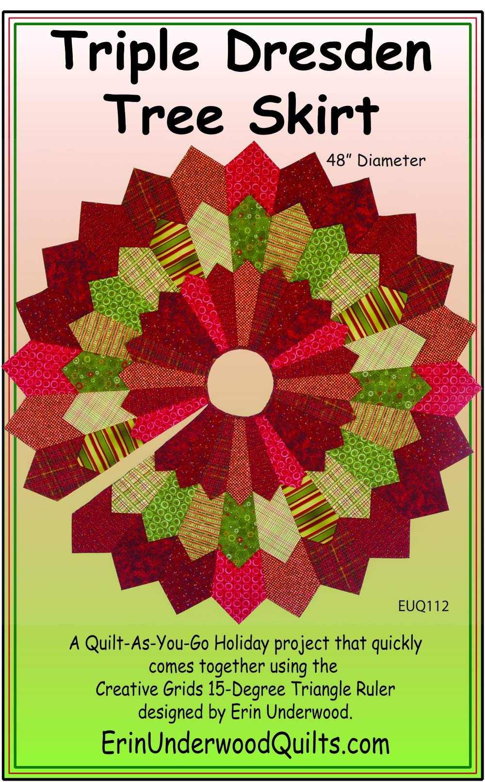Triple Dresden Tree Skirt Pattern by Erin Underwood Quilts