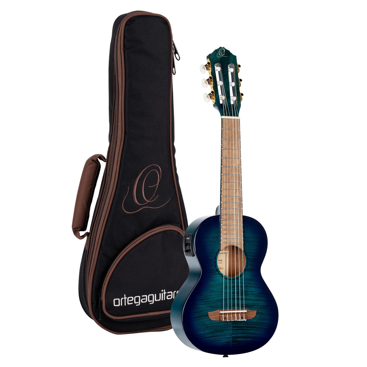 Ortega Guitars 6 String Timber Series Acoustic-Electric Guitarlele w/Bag, Right (RGLE18BLF)