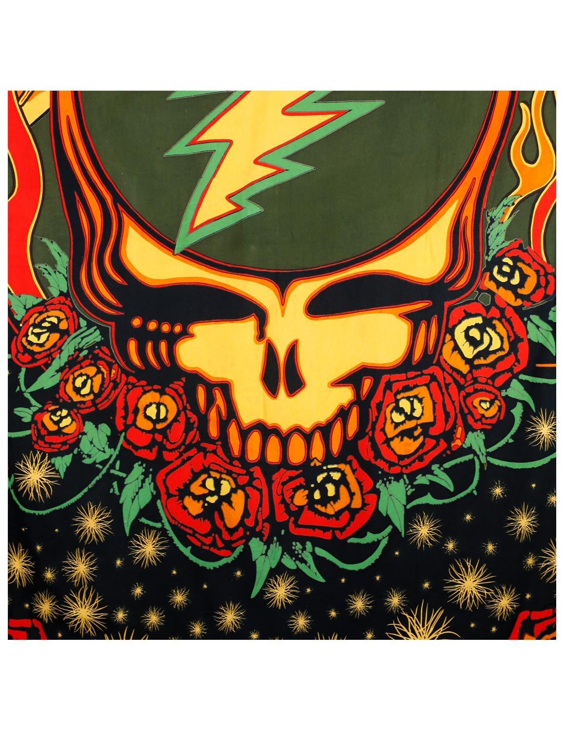 Sunshine Joy Grateful Dead 3D Steal Your Face Scarlet Fire Tapestry Tablecloth Wall Art Beach Sheet Huge 60x90 Inches - Amazing 3D Effects,Multi