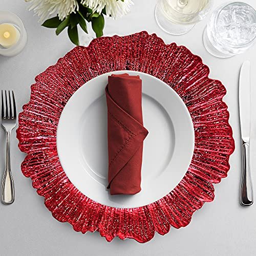 allgala Heavy Quality Round Charger Plates - Elegant Gold Chargers for Dinner Plates