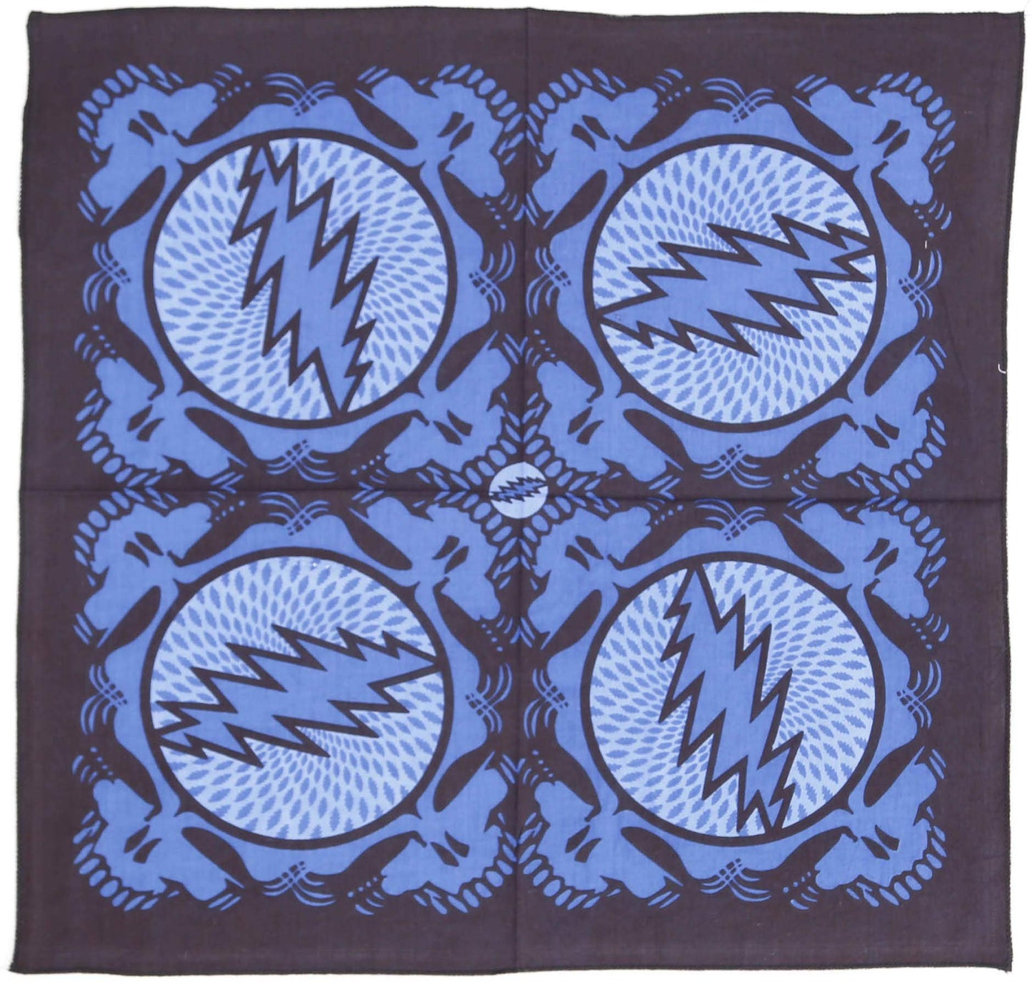 Sunshine Joy Grateful Dead Spin Yr Face SYF Bandana 22x22 Inches (Blue)