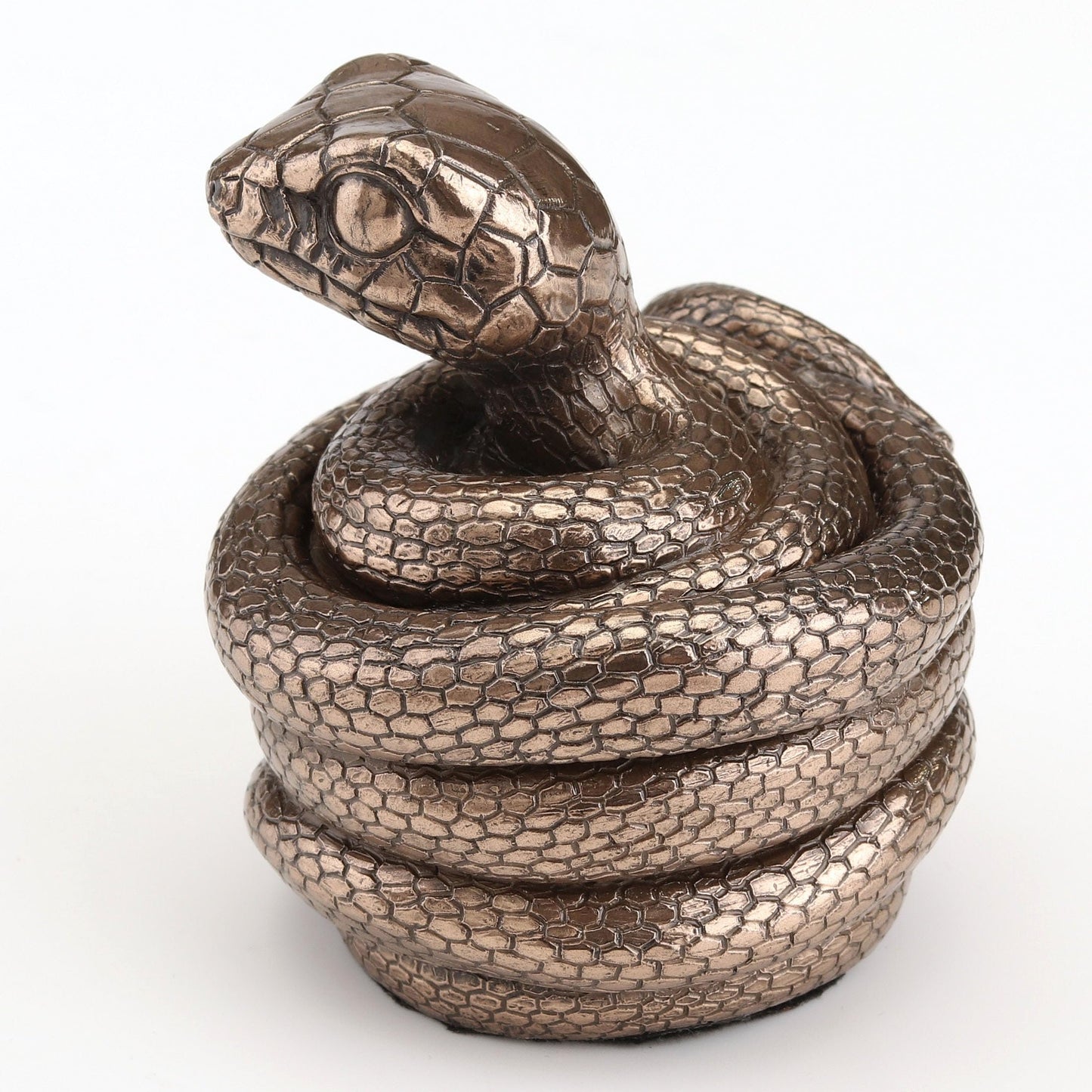 Veronese Design 3 Inch Coiling Snake Secret Trinket Stash Box Cold Cast Resin Bronze Finish Cute Animal Sculpture