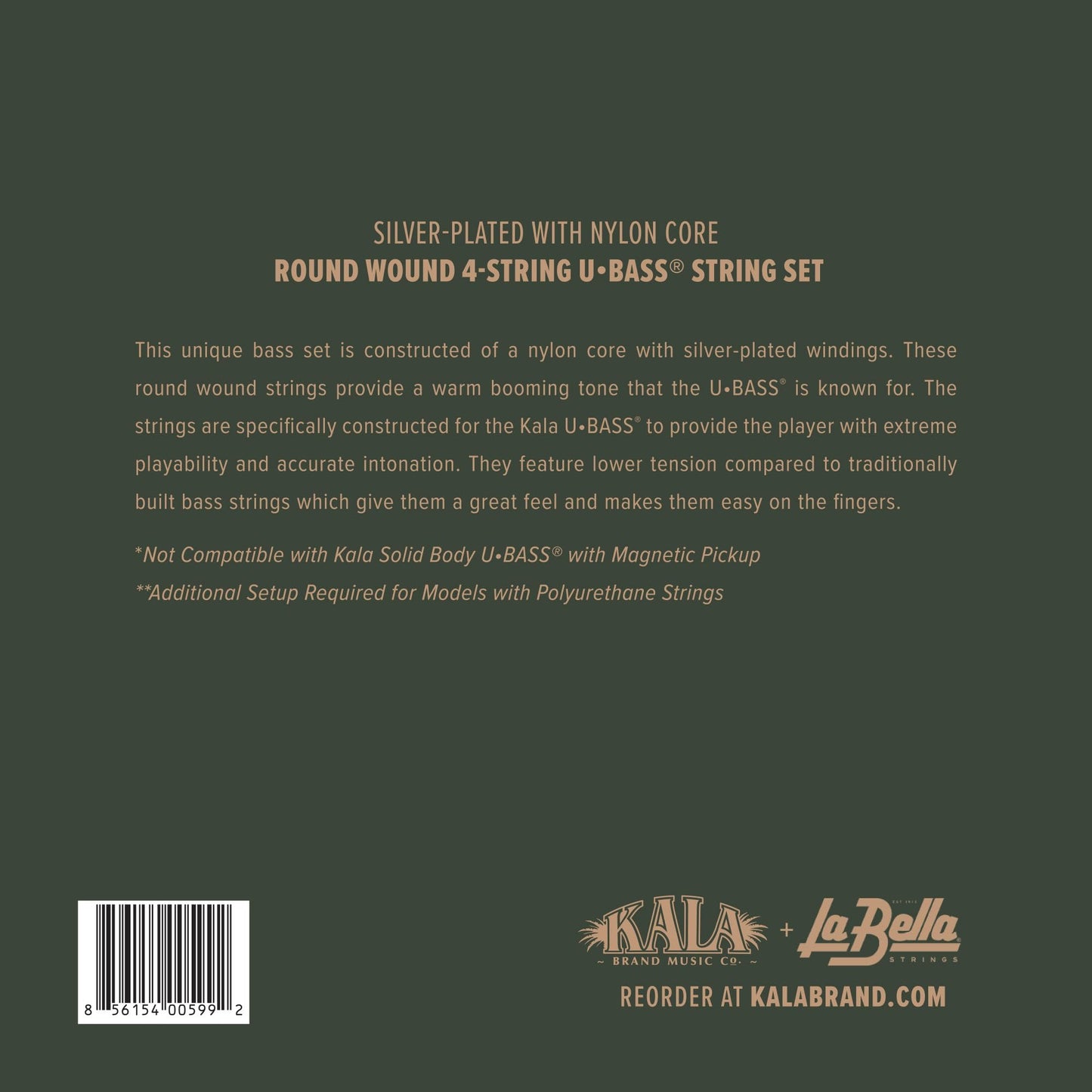 KALA カラ ウクレレベース(U・BASS) 弦 Silver Plated Round Wound KA-BASS 【国内正規品】