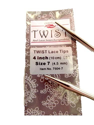 ChiaoGoo Needle Tips 4 inch (10cm) for Twist Red Lace Interchangeable Set Size US 7 (4.5mm) 7504-7
