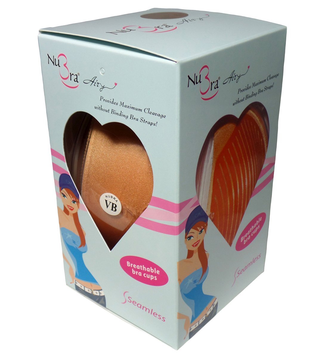 NuBra Airy Seamless Breathable Adhesive Bra (Tan, A)