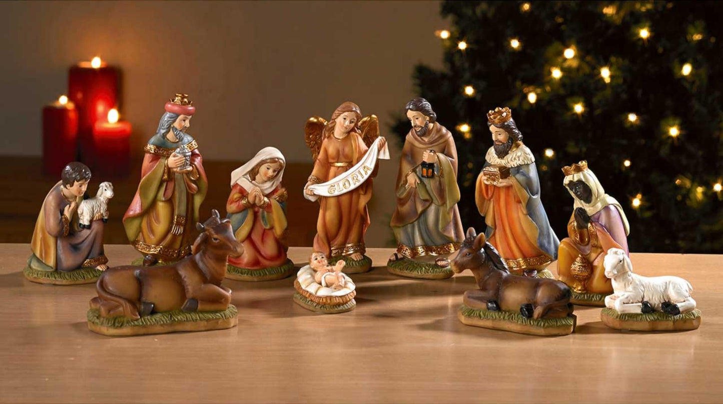 Christian Brands Hand Painted Nativity Scene