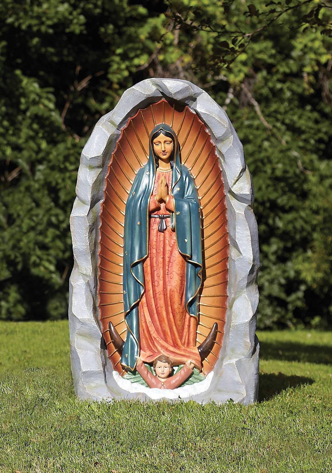 Roman - Our Lady of Guadalupe Grotto, 36" H, Garden Collection, Resin and Stone, Decorative, Gift, Home Outdoor Decor, Durable, Long Lasting, Unique Design