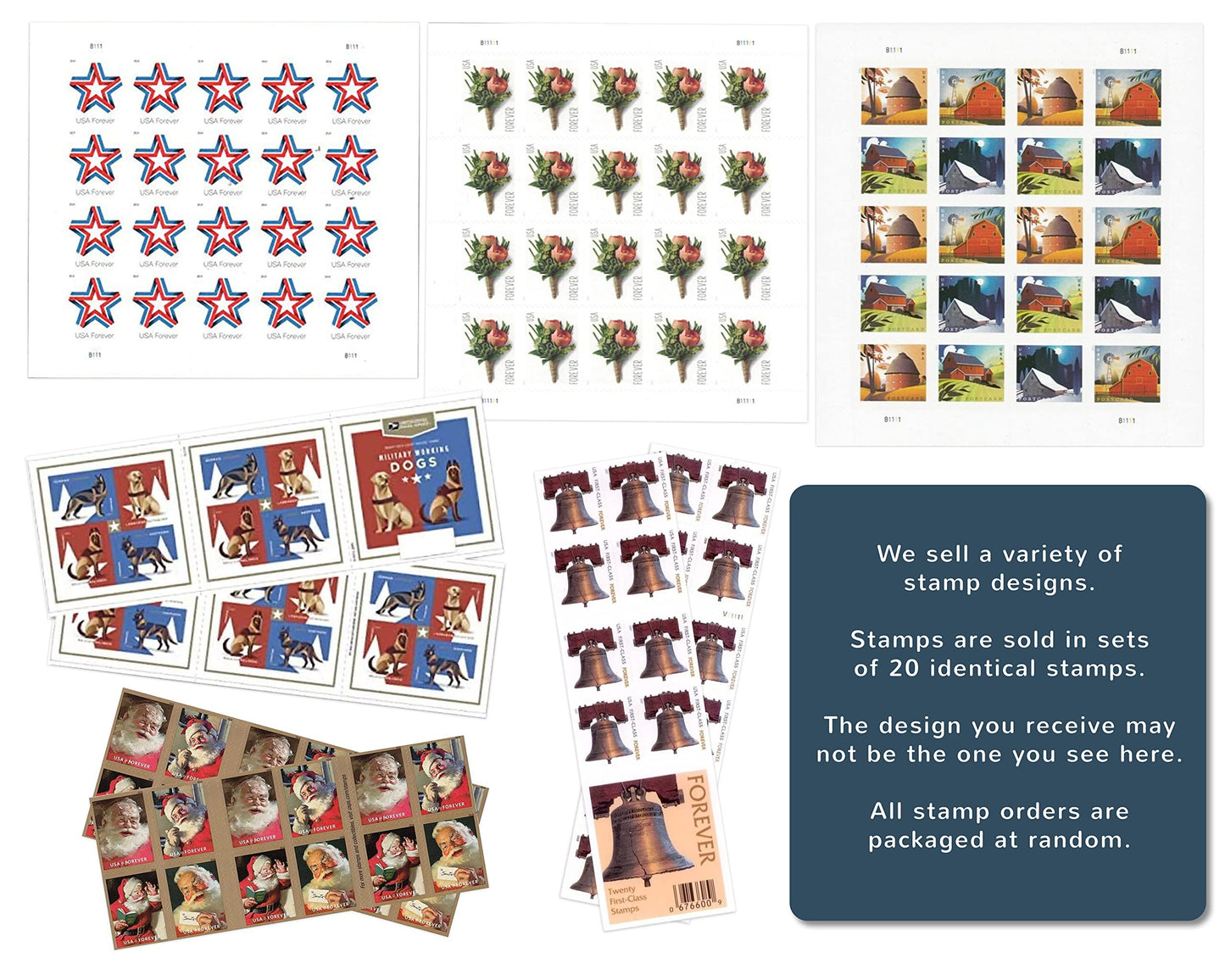 20 Forever Postage Stamps - Stamp Design May Vary