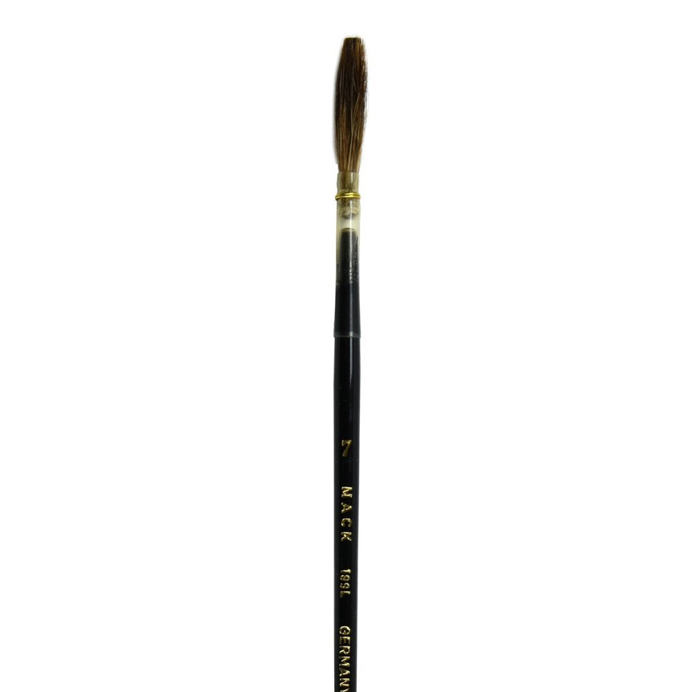 Mack Brush 189L-7 #7 Grey Pencil Quill W/Black Lacquered Handle